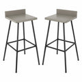Barhocker 2er Set quadratisch mit Rückenblende MDF Stahl Taupegrau Schwarz 40 x 40 x 90 cm