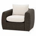 Garten-Loungesessel mit Kissen 94 x 86 x 82 cm HDPE-Polyrattan Stahl Polyester Braun Beige
