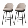 2er Set Barhocker gepolstert drehbar Polyestergewebe Stahl Taupe Schwarz je 50 x 52 x 94 cm