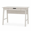 Schreibtisch Bürotisch rechteckig mit Schublade 100 x 50 x 76 cm MDF Kautschukholz Weiß gekalkt Schwarz