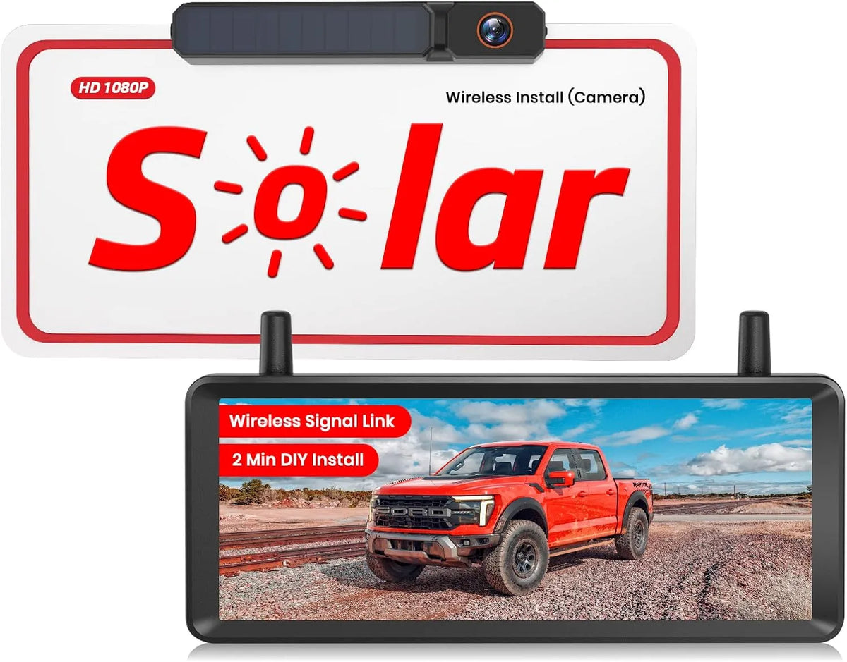 Modell Kabellose: 2 Min Installation 7,2 Zoll HD Monitor 1080P IP69K Solar Rückfahrkamera