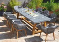 Tisch, bomey Gartenmöbel-Set 6 Stühle mit Veltis XL aus Akazienholz 220 x 100 cm, Gartenstühle in Seiloptik