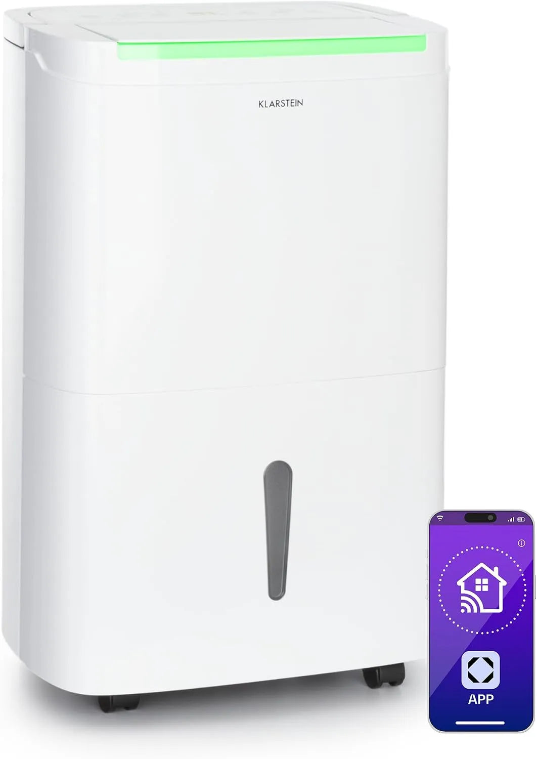 Klarstein Luftentfeuchter 25-30m, DryFy Connect 30L Smart, 30L/Tag, Fassungsvermögen 30L, Fassungsvermögen 5L Tank, Raumluftentfeuchter für 25-30m²