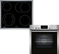 Neff Kochfeld EDX4P0 E2CCG6AN3 M13R42N2, Pyrolyse-Selbstreinigung, Maße 60 x 60 cm, Herd-Set hend aus Herd, LED-Display & Elektrokochfeld, CircoTherm