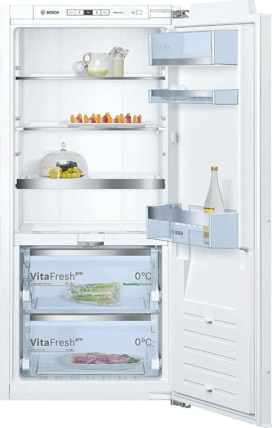 Bosch Kühlschrank KIF41ADD0, VitaFresh pro 3x längere Frische, Fassungsvermögen 187 L, Made in Germany, Serie 8 Einbau, 122,5 x 56 cm Nische