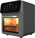 Toaster Airfryer, 2 Ebenen, Familiengröße, Kochen, Steak, Pizza, Fassungsvermögen 15 l, Drehbarer Air Fryer für Arbeitsplatte, Grillen
