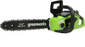 Greenworks Modell 14-Zoll, Akku Kettensäge mit bürstenlosem Motor GD40CS15, Breite 35 cm, Gewicht 3,5 kg, 12 m, Blattlänge, s Kettengeschwindigkeit