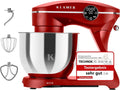 Küchenmaschine KLAMER, Leistung 1800W, Knetmaschine Brotteig mit Edelstahl-Rührschüssel 6 L, 10 Stufen mit Timer, Planetenrührwerk, Rührbesen