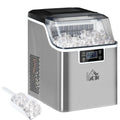 Homcom Eiswürfelmaschine, 20kg/24h, Ice Maker Edelstahl 24 Eiswürfel in 14-18 Min., Gewicht 20kg, Fassungsvermögen 3,2L Wassertank, für Küche, Büro