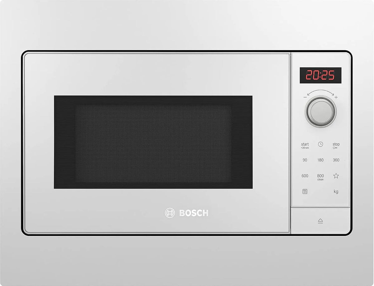 Bosch Mikrowelle BFL523MW3, Maße 38 x 50 cm, Drehteller 27 cm, Türanschlag Links, LED-Touchdisplay, Serie 2 Einbau, Leistung 800 W