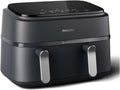 Philips NA351/00, AirFryer Edelstahl 9,0 l Doppelschüssel 38,25 x 44,39 x 31,42 cm