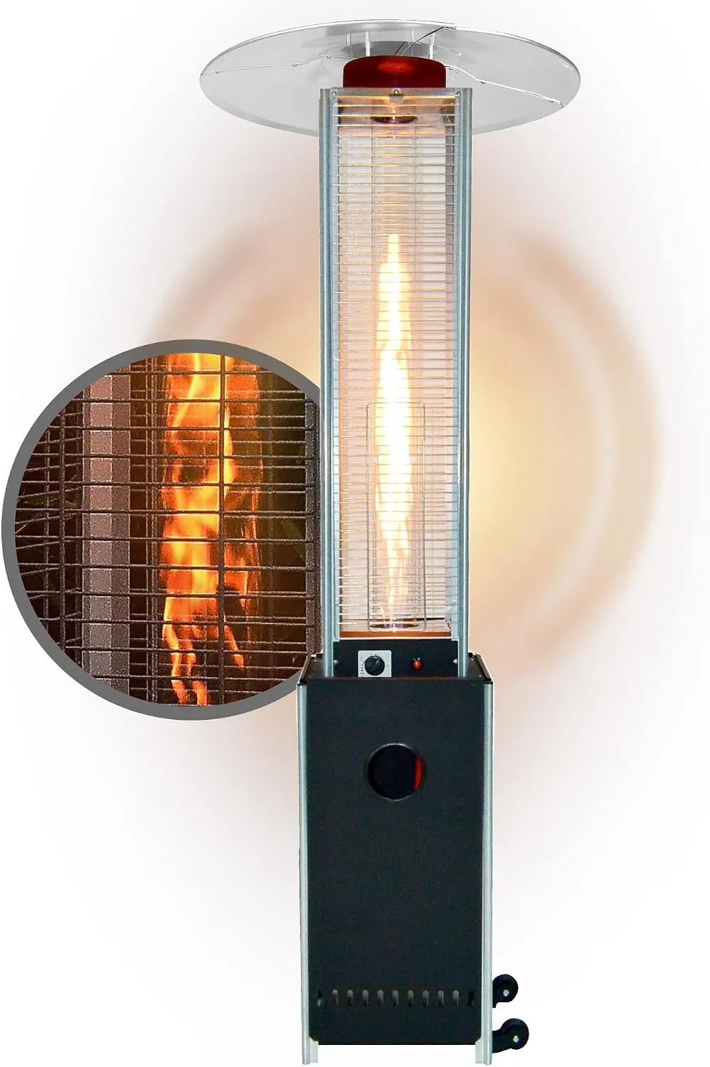 APANA Gasheizer, Leistung 12,5 kW Bellamente Cristal praktischer Gasheizstrahler für Terrasse Garten Balkon