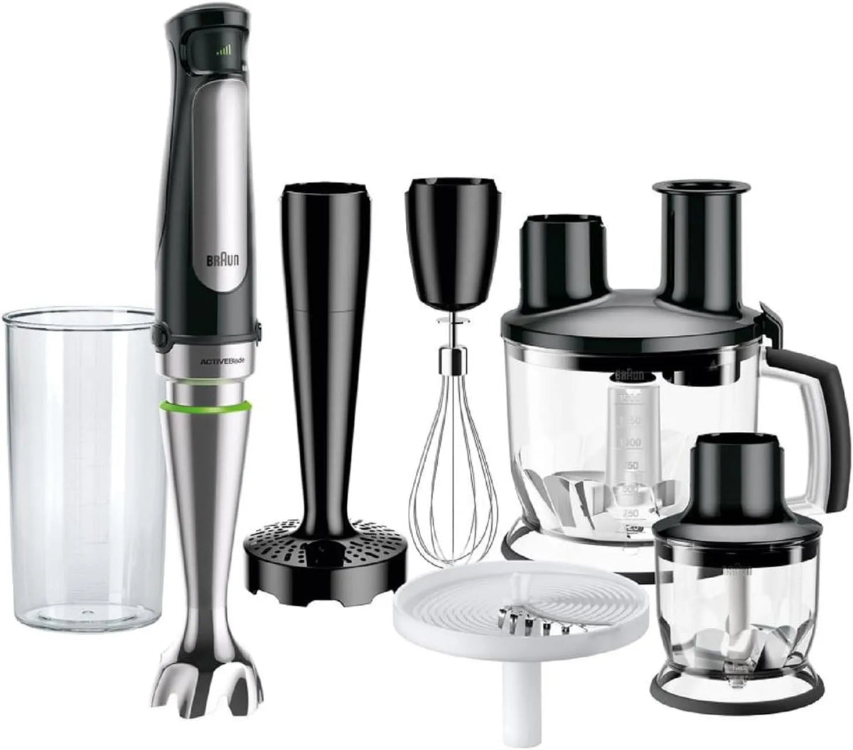 Braun Modell MQ7087X, Fassungsvermögen 1,5L Küchenmixer, MultiQuick 7, Fassungsvermögen 600 ml Becher, Stabmixer mit SplashControl-Technologie