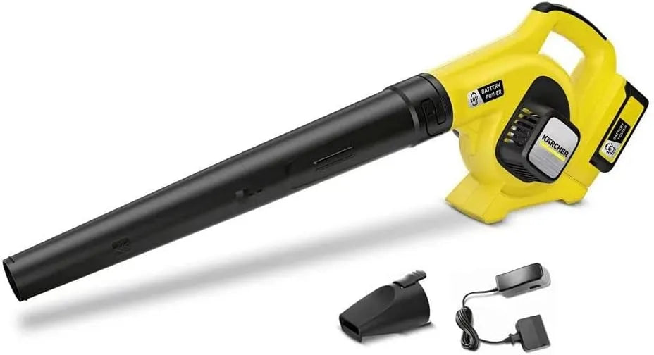 Kärcher Laubbläser, Akku: 18 V, Luftgeschwindigkeit: 210 km/h, Flachdüse inklusive. Kratzkante, Akku LBL 2 Battery Set, 2,5 Ah, Blasrohr
