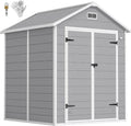 Gerätehaus, Tidyard Gartenschuppen Kunststoff mit Fenster und Doppeltüren, großer Stauraum für Gartengeräte, Werkzeuge für Haus, UV-beständig