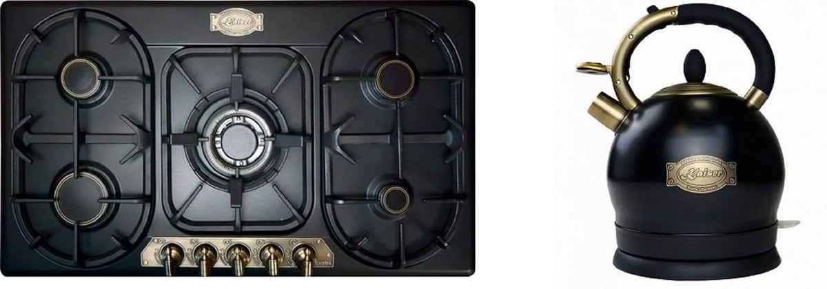 Kochfeld KG 9325 WK 2000 Kaiser Em Gas, Leistung 3,8 KW WOK, Breite 90cm, Gas-Control, Emaliert in Schwarz, Einbau Herd, Erdgas