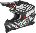 Motorradhelm 2SRS V.23 O'NEAL | Motocross, ABS-Schale, Erwachsene, in Schwarz Weiß, 57/58 cm, Lüftungsöffnungen für optimale Kühlung, MX Enduro