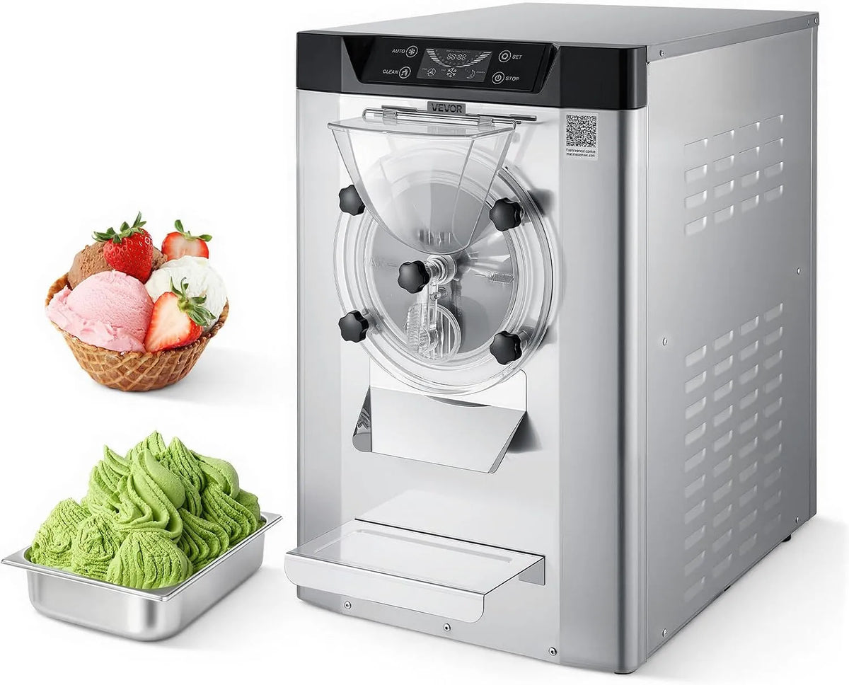 Vevor Eismaschine, Gewerbliche Eiscrememaschine 2000 W 12–20 L/h, Tischgerät für Gelato mit 6 L Edelstahlbehälter