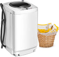 Goplus Waschmaschine, Mini 3,5 KG, Maße 43 x 43 x 75 cm, 6 Betriebsprogramme, Waschvollautomat mit Schleuder, Dispaly, inklusive. Ablaufpumpe
