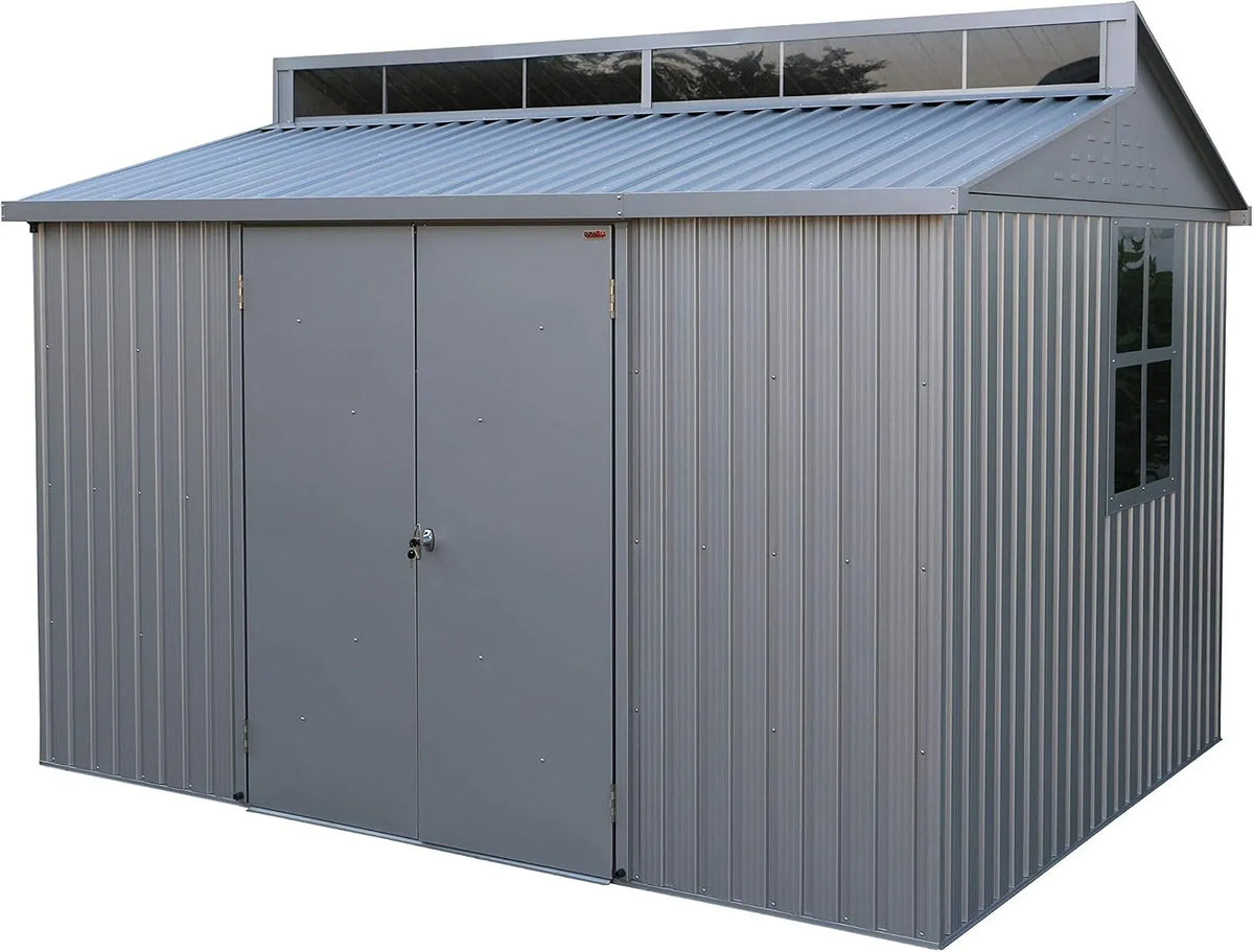 Gartenhaus, langlebig und wasserdicht Lagerschuppen, Fundament, aus Aluminium, 10 x 8, 7.24 m², mit Oberlicht