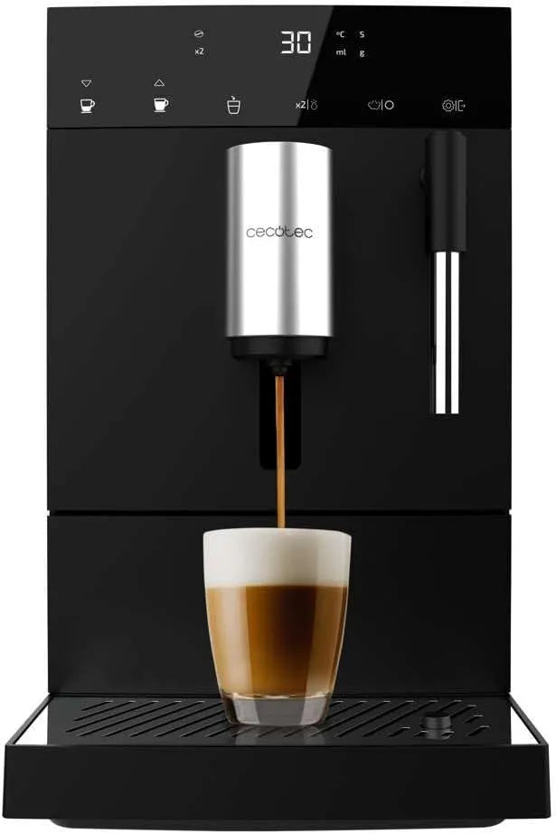 Cecotec Kaffeemaschine, Leistung 1350 W, 19 Bar, 150 g Bohnenbehälter mit Mahlwerk und 1,1 L Wassertank, Thermoblock-System