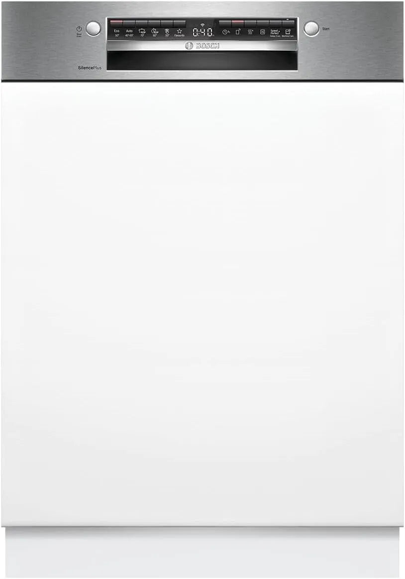 Bosch Geschirrspüler SMI4EAS28E, Spülmaschine Made in Germany, ckkorb, Extra Trocknen, Edelstahl, Serie 4, Smarter Teilintegriert 60 cm