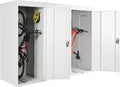 Gerätehaus 3er-Fahrradgarage HWC-H66 Fahrradbox, Fahrradunterstand, erweiterbar abschließbar Metall, hellgrau