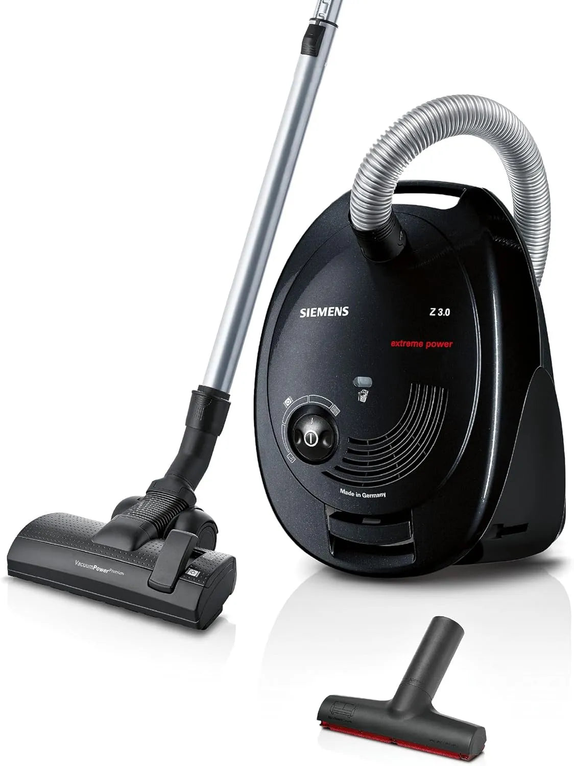 Siemens Staubsauger VSZ3XTRM11, Leistung 850 W, Bodendüse für Parkett, Fliesen, in Schwarz, mit Beutel Z 3.0 extreme power, Bodenstaubsauger