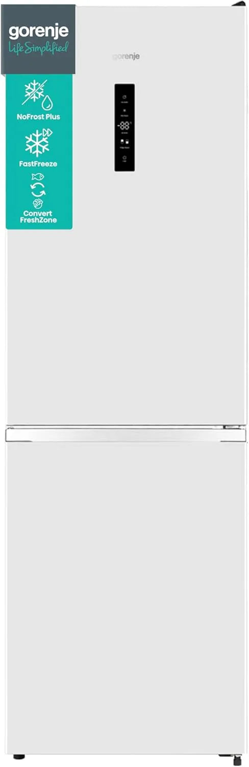 Gorenje Modell, Breite 186 cm 619EAW4, Fassungsvermögen 300 l, LED Display, Gemüsefach mit Feuchteregler, weiß, N Kühl-Gefrier-Kombination
