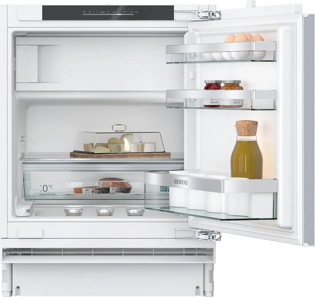 Siemens Kühlschrank KU22LADD0 iQ500, Sehr leise 35 dB, 82 x 60 cm Nische, Fassungsvermögen 110 L, hyperFresh Schublade, Flaschenhalter