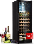 Klarstein Kühlschrank, 4-18°C, Weinkühlschrank Klein, Getränkekühlschränke in freistehender Ausführung, 1 Zone mit Glastür, 54 Flaschen
