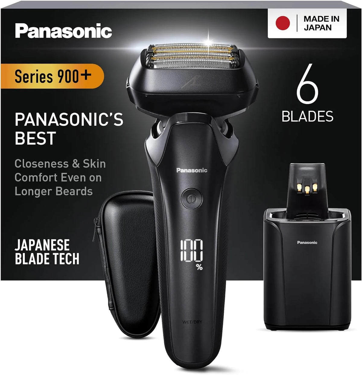 Panasonic Series 900+ 6-Klingen Nass- & Trockenrasierer für Männer ES-LS9A-K803