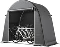 Outsunny Carport, wetterfest Lagerzelt Gerätezelt für Fahrräder Gartengeräte Dunkelgrau