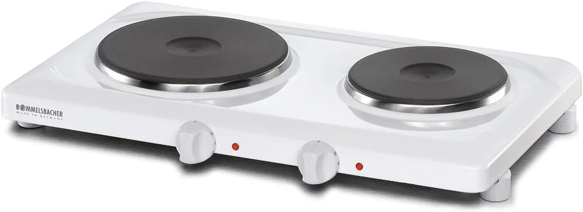 Modell mm mm mm/180 THL2597 Rommelsbacher Doppelkochplatte, 2 Gussheizplatten 145 mm, 2500 Watt Weiß Feueremailliert, Made in Germany