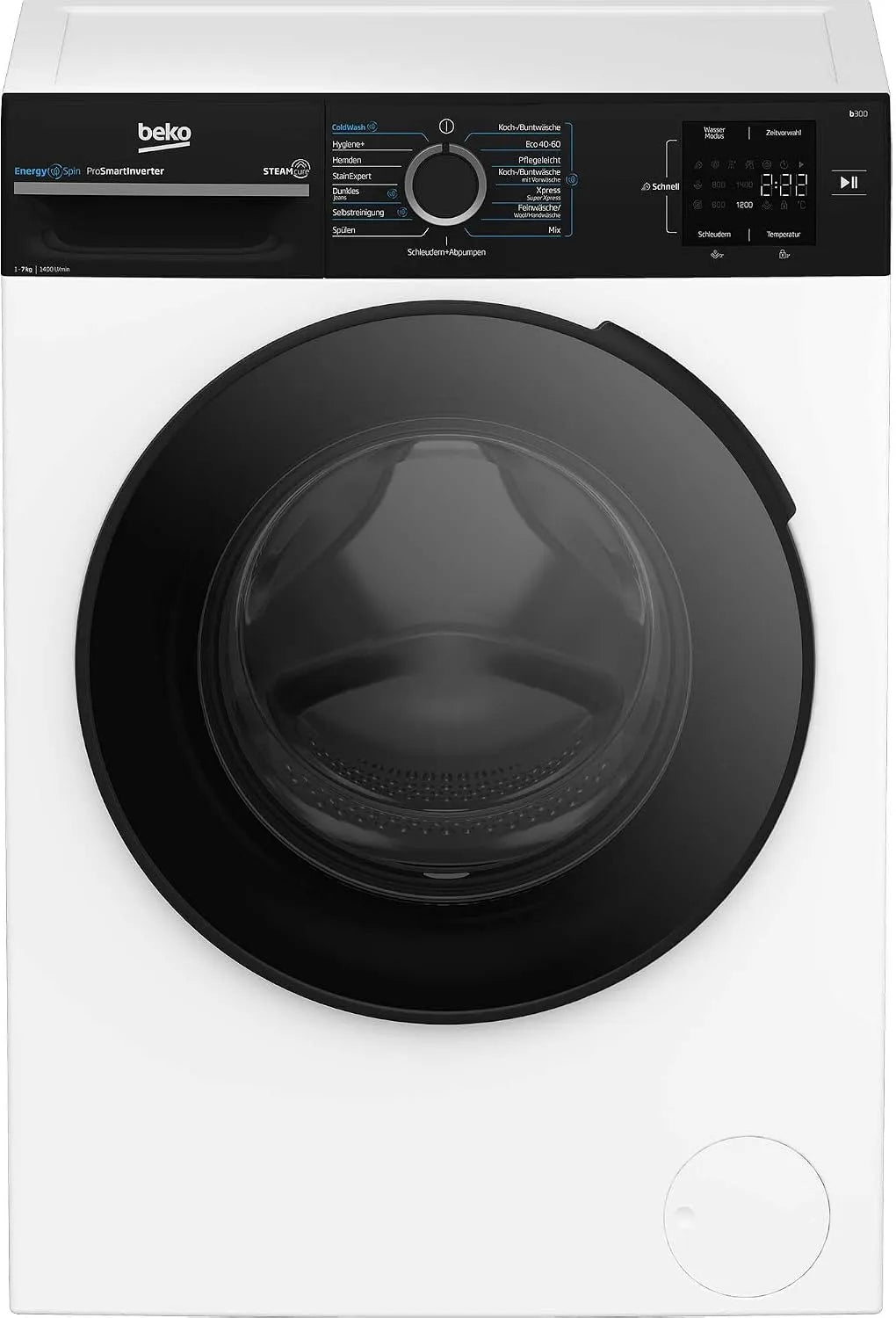 Beko Waschmaschine BM3WFU3741R 1400, Gewicht 7 kg, Waschvollautomat, EnergySpin, Schleuderwahl U, min, SteamCure Dampffunktion, allergikergeeignet