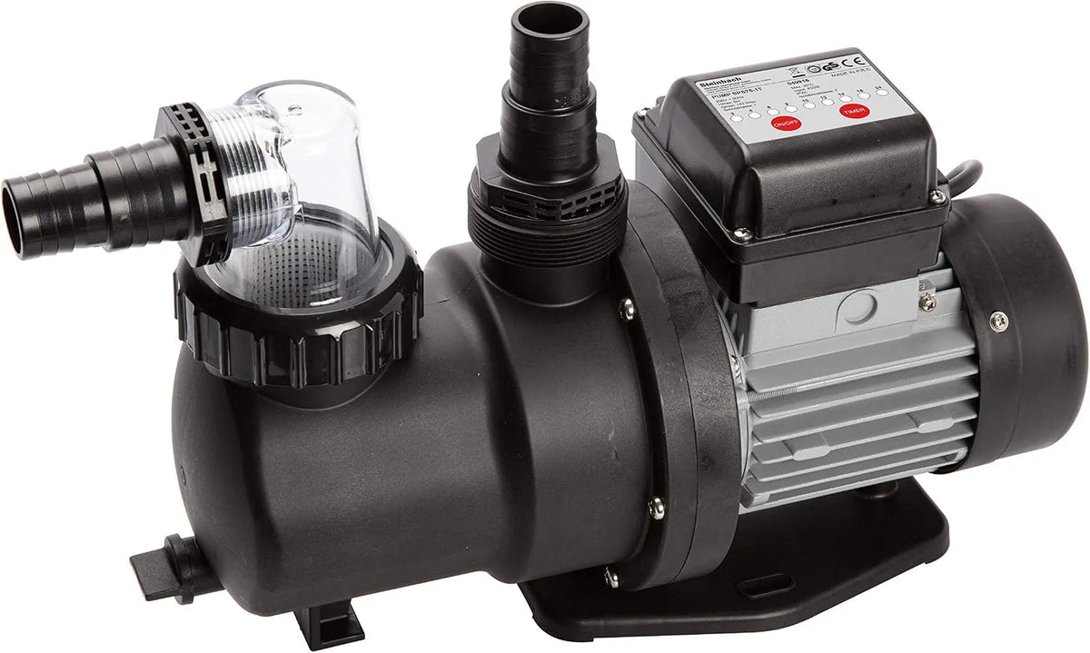 Modell V V SPS 75 75-1T V/450 Steinbach Filterpumpe, max. Pumphöhe 9 m, Spannung 230 V, Leistung 450 W, Q= 142 l/min, 040916, selbstsaugend