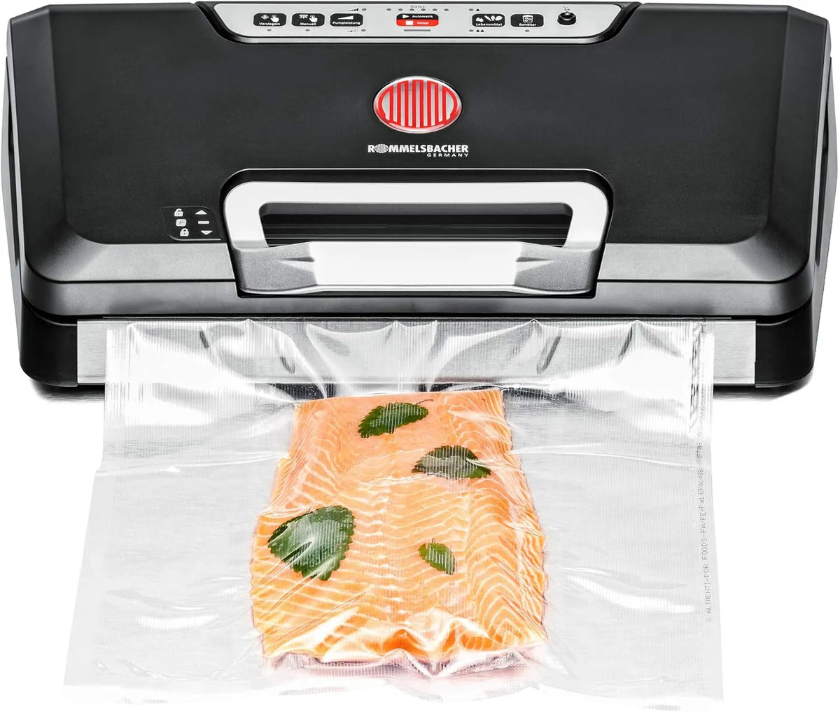 VAC 485 ROMMELSBACHER Vakuumierer, für Folien bis 30 cm Breite, Absaugleistung 15 Liter, 2 Versiegelungszeiten, Min., Einhand-Bedienung