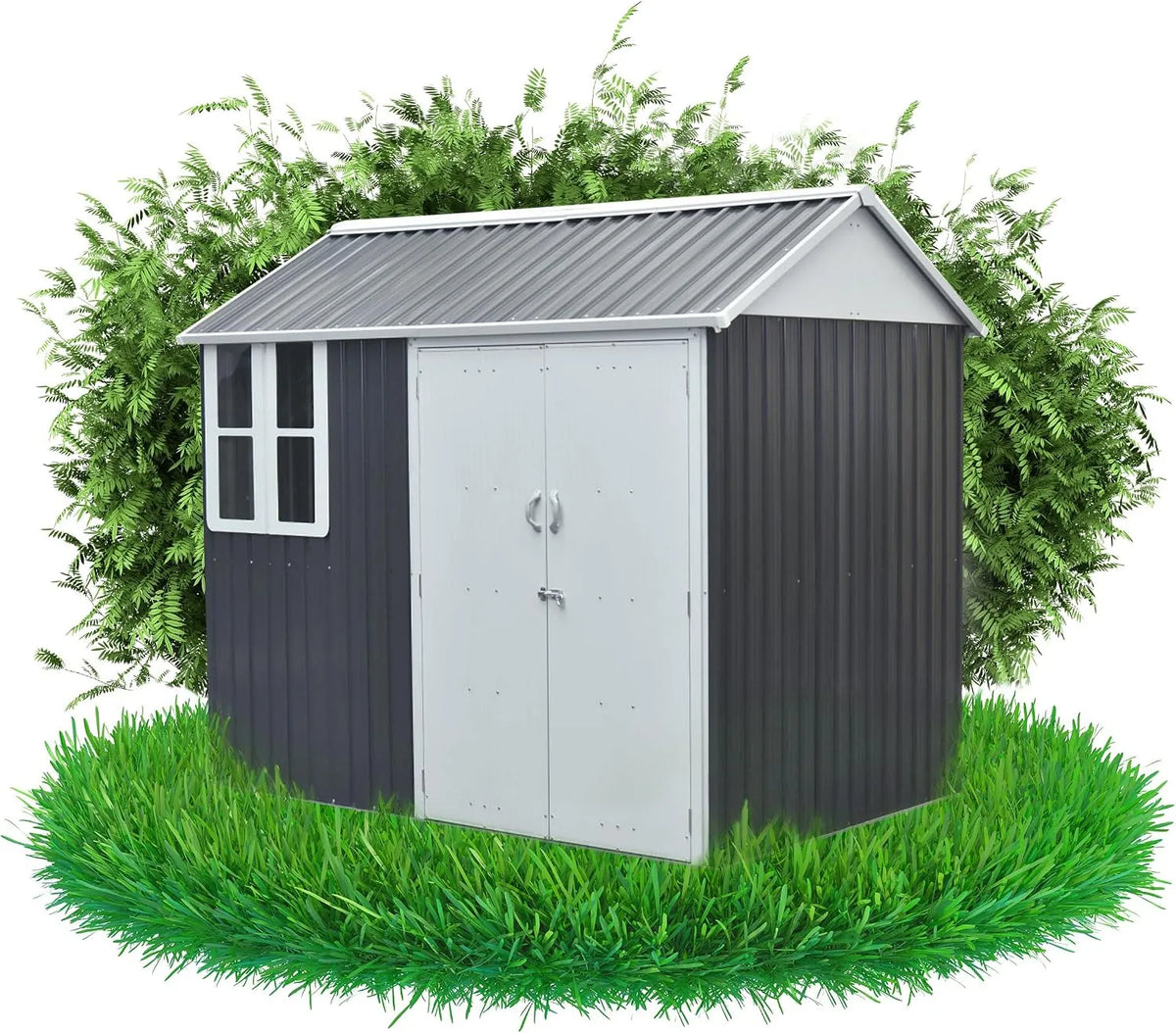 Gerätehaus Grindi, Gartenhaus Metall Betula, Gartenschrank, Geräteschuppen, 4,5 m2, 172x259x229, Gartenhütte, Fahrradgarage