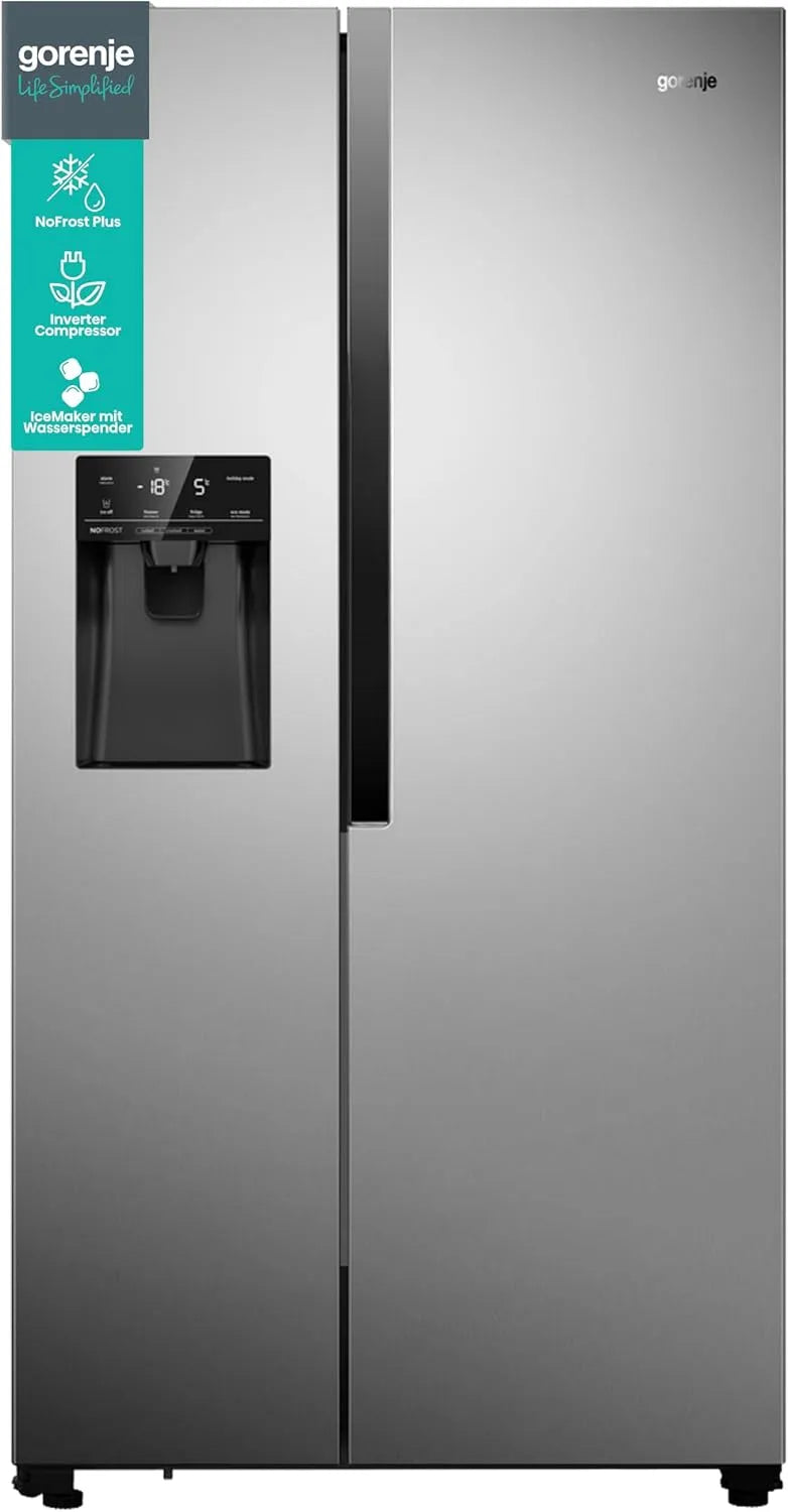 Gorenje Kühl-Gefrierkombination, NRS 9 EVX Side by Side, 179, 3 cm, Kühlteil 371 l, Gefrierteil 185 l, Inverter Kompressor, NoFrost Plus, SensoTech