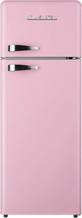 Kühlschrank GK212.4RT, Fassungsvermögen 211 Liter, Wolkenstein Retro Kühl-Gefrier-Kombination Pink Glanz SP, Nostalgie Design, LED-Beleuchtung