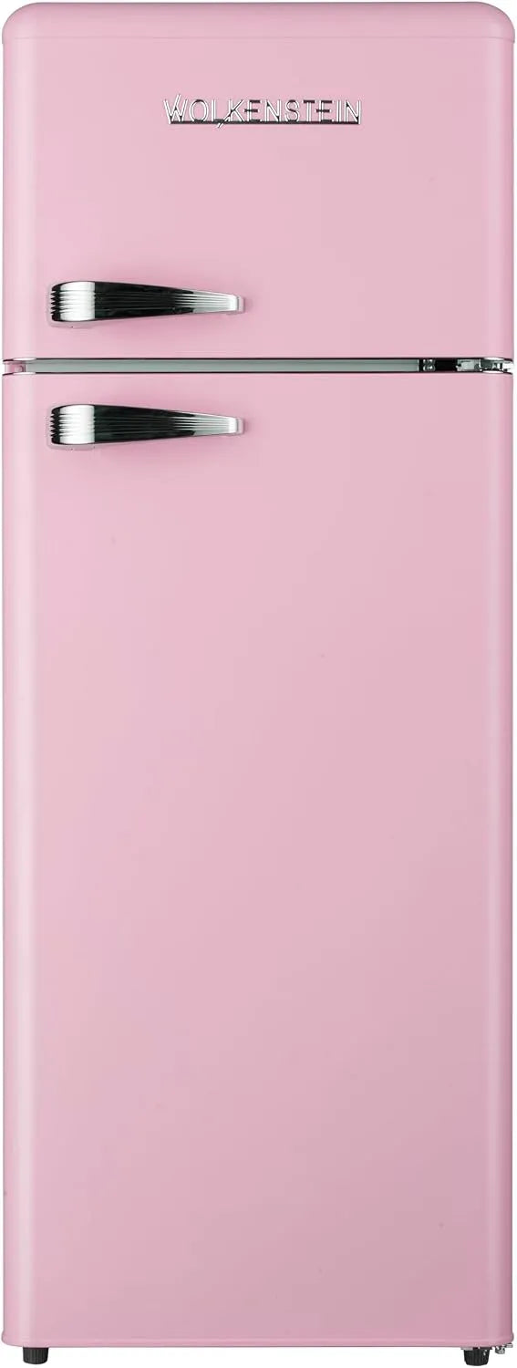 Kühlschrank GK212.4RT, Fassungsvermögen 211 Liter, Wolkenstein Retro Kühl-Gefrier-Kombination Pink Glanz SP, Nostalgie Design, LED-Beleuchtung