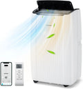 Costway Klimaanlage 24H, 4-in-1 Klimagerät mit Heizung, Lüfter & Entfeuchter, Schlafmodus, 12000BTU mobile mit Abluftschlauch, Timer