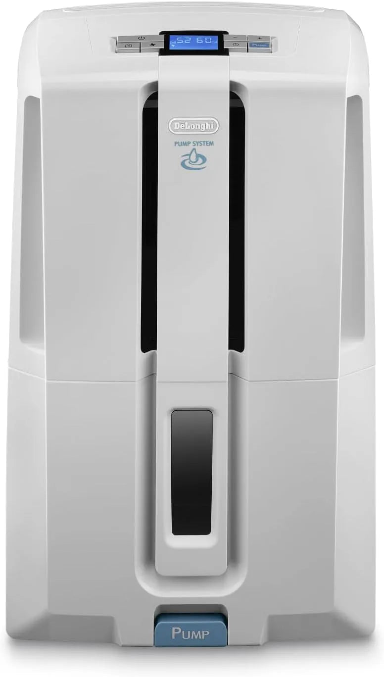 De'Longhi Luftentfeuchter DD230P, 30L/Tag, Fassungsvermögen 30L, 5m Ablaufpumpe, Tasciugo AriaDry, Wäschetrockner, Tragbarer mit hoher Kapazität, Weiß