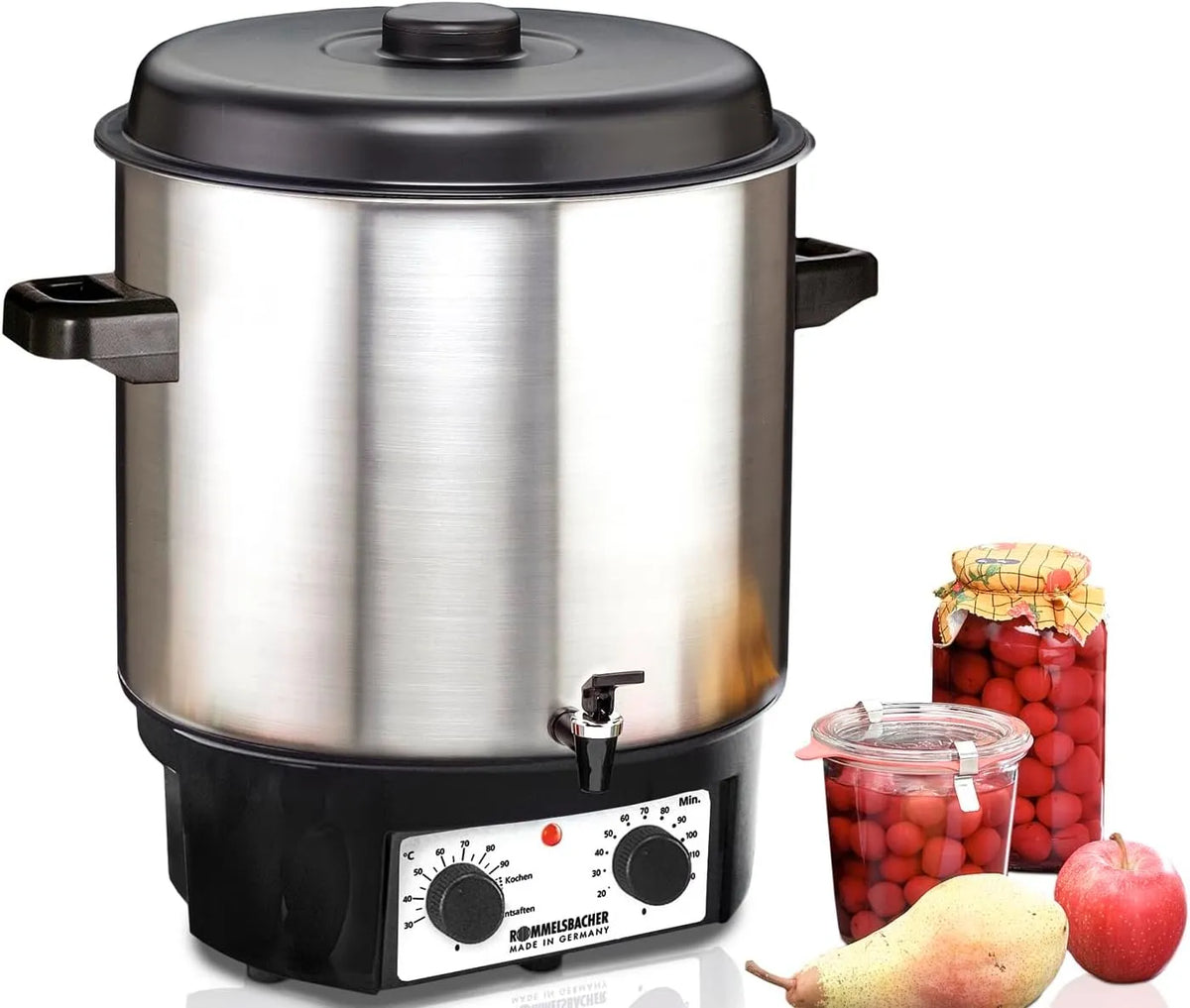 ROMMELSBACHER Glühwein, Einkochvollautomat KA 2004, Fassungsvermögen 27 Liter, für 14 Gläser à 1 Liter, 1800 Watt, MADE IN GERMANY, stufenlos regelbar