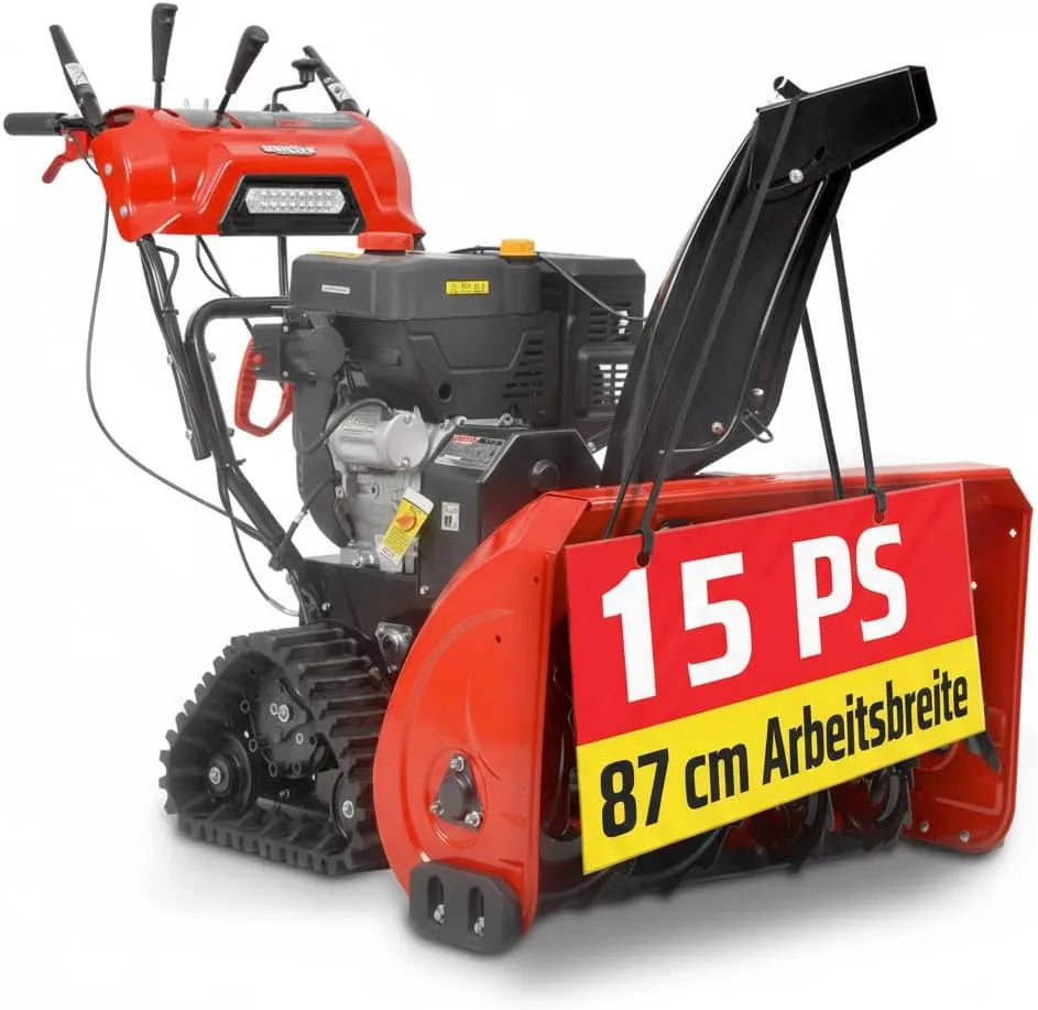 Schneefräse HECHT, 51 cm Arbeitshöhe, 15 m Auswurfweite, Benzin, Raupenantrieb, Griffheizung, 87 cm Arbeitsbreite, 2-stufig, mit E-Start