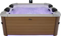 Whirlpool MSPA Oslo Amber, Maße 160x160x65 cm, Aufblasbarer für 6 Personen mit 120 Massagedüsen, 8 Hydromassagedüsen, PTC-Heizung, LED-Licht