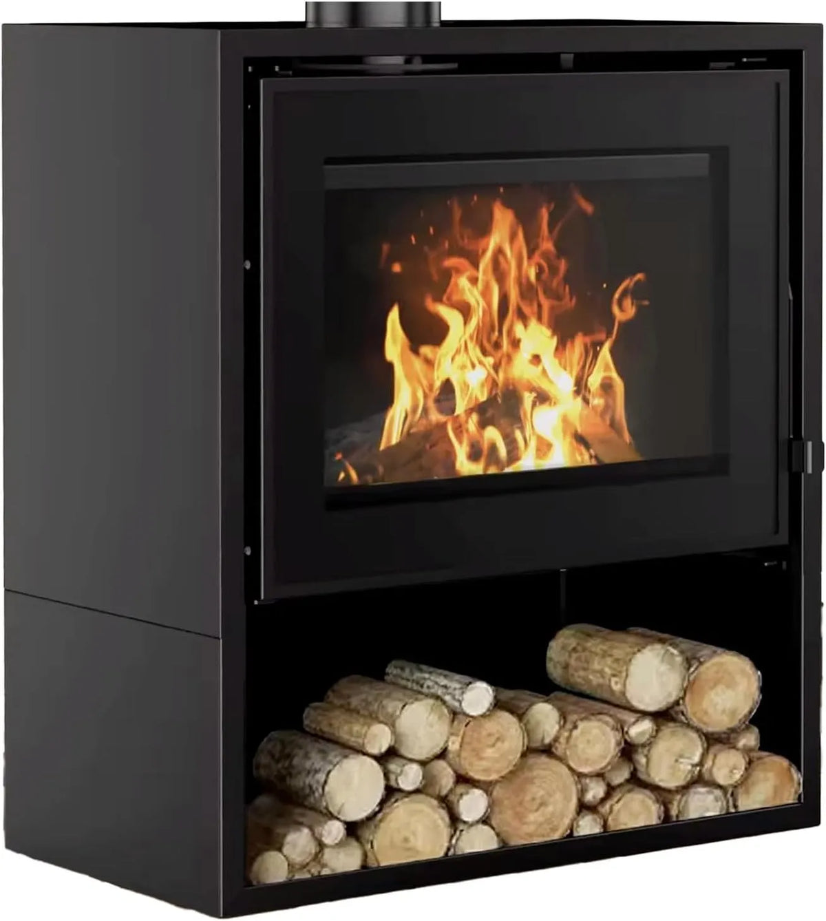 Holzofen Sannover, Arclas 12 kW Holzscheite 60 cm, Keramik, in Schwarz