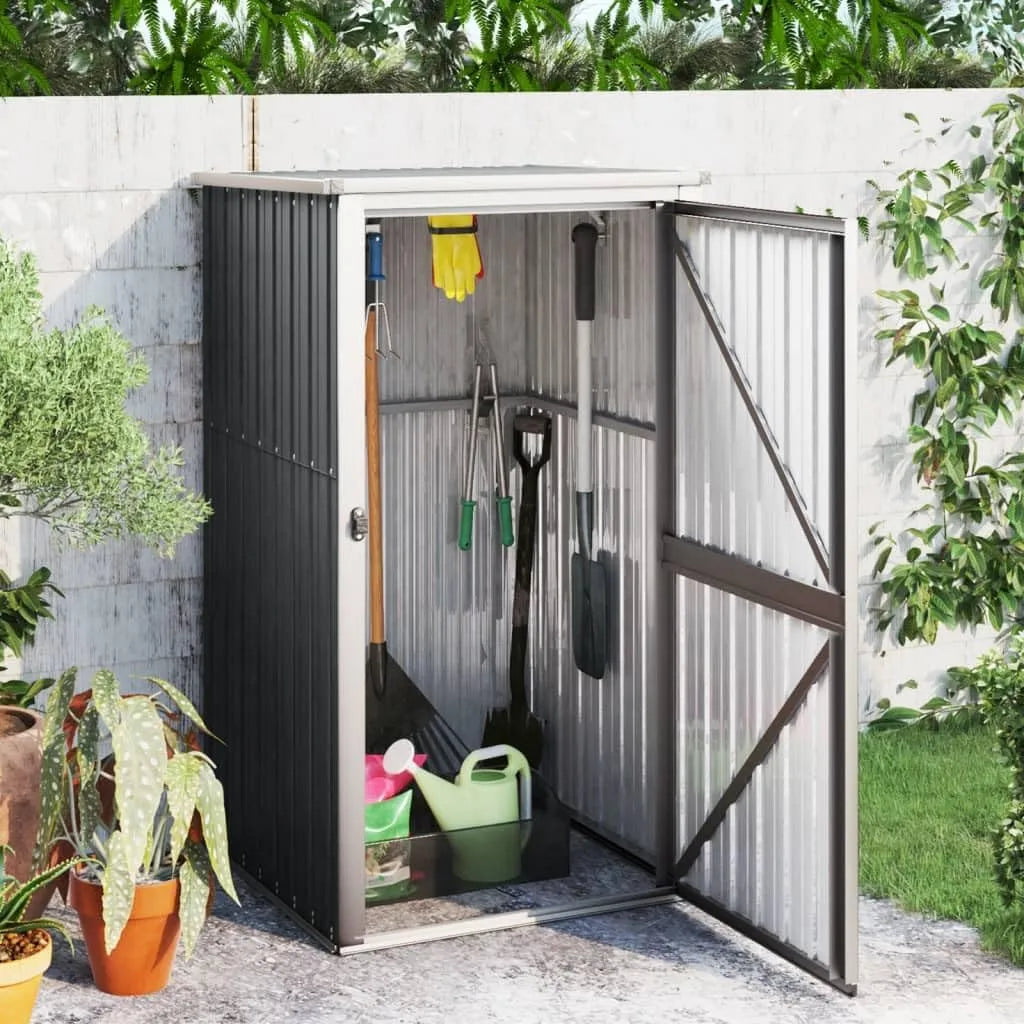 Gerätehaus, Anthrazit 88x89x161 cm Verzinkter Stahl Gartenhütte Geräteschuppen Metall Garten