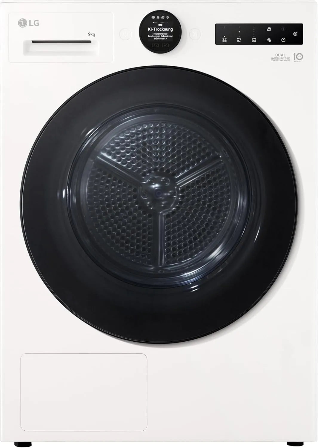 LG Modell RT90X8C, Wärmpepumpen Trockner, AI Dry, weiß, Gewicht 9 kg Kapazität, Energie B, Allergy Care