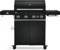 Gasgrill BURNHARD, 4-Brenner inklusive. BACKBURNER, 900°C Infrarot-Keramikbrenner, Seitenkochfeld, Gusseisenrost, Abdeckhaube, Big FRED Deluxe